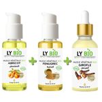 LY BIO PACK HUILE ABRICOT 50ML - POMPE + HUILE FENUGREC 50ML - POMPE + HUILE GIROFLE 50ML - PIPETTE