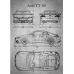 Audi tt rs 2019 gray old   Poster Chambre Haute Qualité