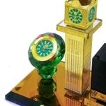 product_image_name-Generic-Maquette Décorative Kaaba et Tour de l’Horloge de La Mecque en Cristal Vert et Or-2