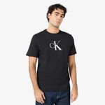 Calvin Klein Ss Center Monogram Eu Classic Homme T-Shirts Noir