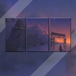 product_image_name-Generic-Tableau Decoratif samurai temple Japan minimalist  - Mural - 90 cm x 50 cm-1