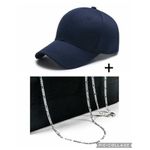 product_image_name-Generic-Casquette bleu unisexe + collier argenté-1