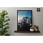 صورة جدارية مزخرفة بإطار أسود مع زجاج