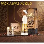 product_image_name-Sedr Al Khaleej-Pack  AJWAE AL OUD L'encens Oriental BAKHOUR 40 grm, SAPRAY 500 ml-1