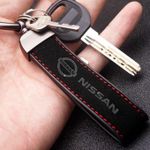 product_image_name-Generic-Porte-clés Élégant en Cuir Suède et Métal avec Logo Nissan-2