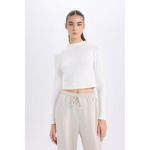 product_image_name-Defacto-Woman Slim Fit Long Sleeve T-Shirt - ECRU-1