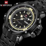 product_image_name-Naviforce-Montre-bracelet à quartz  avec bracelet en acier inoxydable pour hommes NAVIFORCE 9073 - Noir et Jaune --2