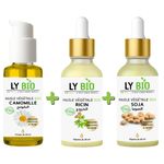LY BIO PACK HUILE CAMOMILLE 50ML - POMPE + HUILE RICIN 50ml - PIPETTE + HUILE SOJA 50ML - PIPETTE