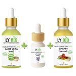 LY BIO PACK HUILE ALOE VERA 50ml - PIPETTE + HUILE ESSENTIEL LAVANDE 10ML + HUILE JOJOBA 50ML - PIPETTE