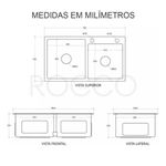 product_image_name-Generic-حوض مطبخ مزدوج مصنوع يدويًا باللون الأسود 80 سم / 45 سم-2