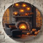 Plaque Ronde en Bois à Impression Plate 2D, Thème de Chambre, Convient pour Décoration de Bar Cuisine Café Maison Bureau, Décor de Fête, Cadeau de Vacances, 20.32x20.32 cm