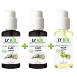 LY BIO PACK 2 X HUILE CADE 50ML - POMPE + HUILE RICIN 50ml - POMPE