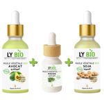 LY BIO PACK HUILE AVOCAT 50ml - PIPETTE + HUILE ESSENTIEL ROMARIN 10ML + HUILE SOJA 50ML - PIPETTE