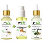LY BIO PACK HUILE AIL 50ML - PIPETTE + HUILE AMANDE DOUCE 50ml - POMPE + HUILE SAUGE 50ML - PIPETTE