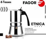 ETNICA 6 Cafetiere En inox 18/10 Capacité 6 Tasses 300 ml Cafetiere Italienne De Tous Types De Feux