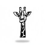 product_image_name-Generic-Tableau mural noir représente une tête de girafe rigolote en bois MDF 20*40CM-2