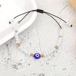 Bracelet perle Blanc Cristal & Blue Oeil