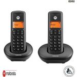product_image_name-Motorola-Téléphone Fixe Sans Fil Duo , blocage des appels téléphoniques High Quality - E202-1