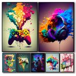 Decoration 7 Poster 80s Colorful Punk Neon Gamer Controller Cool Gaming For