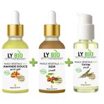 LY BIO PACK HUILE AMANDE DOUCE 50ML - PIPETTE + HUILE SIDR 50ML - PIPETTE + HUILE THYM 50ML - POMPE