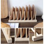 product_image_name-Generic-Support en Bois pour Assiettes et Couvercles – Égouttoir Bambou Multifonction pour Vaisselle, Planches à Découper et Livres de Cuisine-4