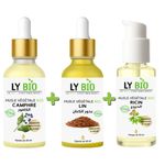 LY BIO PACK HUILE CAMPHREE 50ML - PIPETTE + HUILE LIN 50ML - PIPETTE + HUILE RICIN 50ml - POMPE