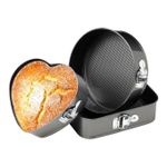 Kraft line 3 قوالب كيك غير لاصقة ذات قاع متحرّك، بأشكال قلب ومربع ودائري