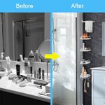 product_image_name-Generic-Étagère de douche à tension réglable pour la maison, 4 anneaux d'angle, étanche à la rouille, caddie de 8 à 10 pieds-5