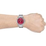 product_image_name-Casio-Fond Rouge-cramoisi avec dateur pour hommes - Tout en acier inoxydable & etanche -3