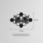 product_image_name-Generic-Tableau mural noir représente deux abeilles sur des alvéoles de miel en bois MDF 35*30CM-1