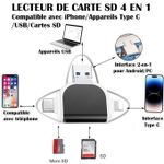product_image_name-Generic-Lecteur de Carte SD 4 en 1  USB / Type C  Lightning  Compatible iPhone, Android, PC-2