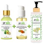 LY BIO PACK HUILE AVOCAT 50ml - PIPETTE + HUILE FIGUE DE BARBARIE 50ML - POMPE + SHAMPOOING AUX EXTRAITS DE PLANTES 200ML