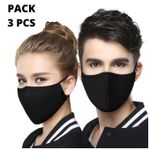 Generic 3 كمامة من القماش قطن قابلة للغسيل ـ سوداء جوميا المغرب