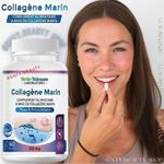 Herbo Ridouane Complément alimentaire pour la peau : Gélules de collagène marin 350 mg 60 GELULES -  Complexe avancé de collagène marin et capsules boostées de superaliments et de vitamines pour des cheveux, une peau et des ongles éclatants.