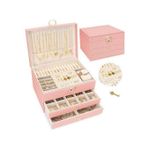 product_image_name-Generic-علبة مجوهرات جلدية وردية - تصميم فاخر بثلاثة أدراج-1