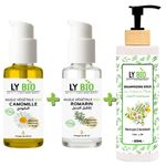LY BIO PACK HUILE CAMOMILLE 50ML - POMPE + HUILE ROMARIN 50ml - POMPE + SHAMPOOING AUX EXTRAITS DE PLANTES 200ML