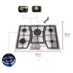 product_image_name-Venezia-Plaque de cuisson à gaz encastrable inox 5 feux - Allumage électrique - Haute qualité-3