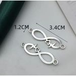 product_image_name-Generic-Connecteur métallique inoxydable pour bracelets – Design infini avec cœur et battement. 10  pièces-3