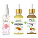 LY BIO عبوة LYBIO ماء الورد 100مل + زيت التين الشوكي 50مل - قطارة + زيت السدر 50مل - قطارة