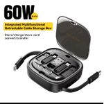 product_image_name-ESSAGER-Mini boîte de rangement de voyage multifonctionnelle, charge rapide, USB A/C vers VopeC, câble Micro Rains, support de téléphone,-3