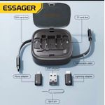 product_image_name-ESSAGER-Mini boîte de rangement de voyage multifonctionnelle, charge rapide, USB A/C vers VopeC, câble Micro Rains, support de téléphone,-7