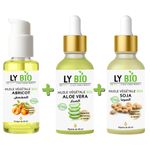 LY BIO PACK HUILE ABRICOT 50ML - POMPE + HUILE ALOE VERA 50ml - PIPETTE + HUILE SOJA 50ML - PIPETTE