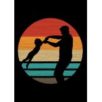 Fathers day retro vintage  Style 8 Poster Chambre Haute Qualité