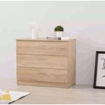 Generic Commode 3 tiroirs chêne beige - image 2