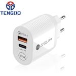 product_image_name-TENGOO-PD20W+QC3.0 Type Europe Chargeur rapide intelligent+Câble PD 20W-2