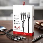3 en 1 Câble de charge rapide et transfert data, Compatible / Type-C, Câble 