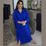 product_image_name-Generic-Jellaba en lin bleu royal à capuche – Élégance minimaliste-1