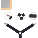 product_image_name-Generic-4 Pcs Attaches de Draps Triangulaires, Sangles de Lit 3-Way pour Drap-Housse Ajusté-7