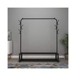 product_image_name-Generic-Portant Penderie à vêtements Tringle Meuble Porte-Manteau Etagère Avec Roulettes Pour Chaussures NOIR-2