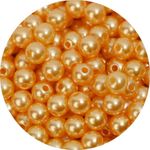 خرز ذهبي لامع 6 ملم لصنع المجوهرات 100 وحدة